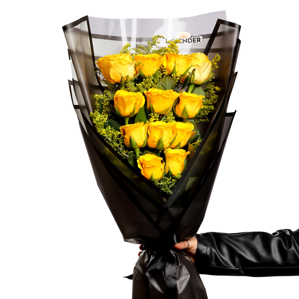 yellow roses and green leaves  